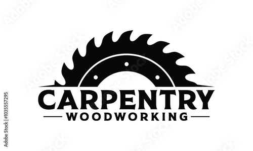 Carpentry, woodworking retro logo. Sawmill, saw logo design.