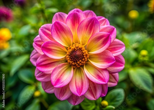 Stunning Drone Photography of Macro Pink and Yellow Flower Blossoms in Nature