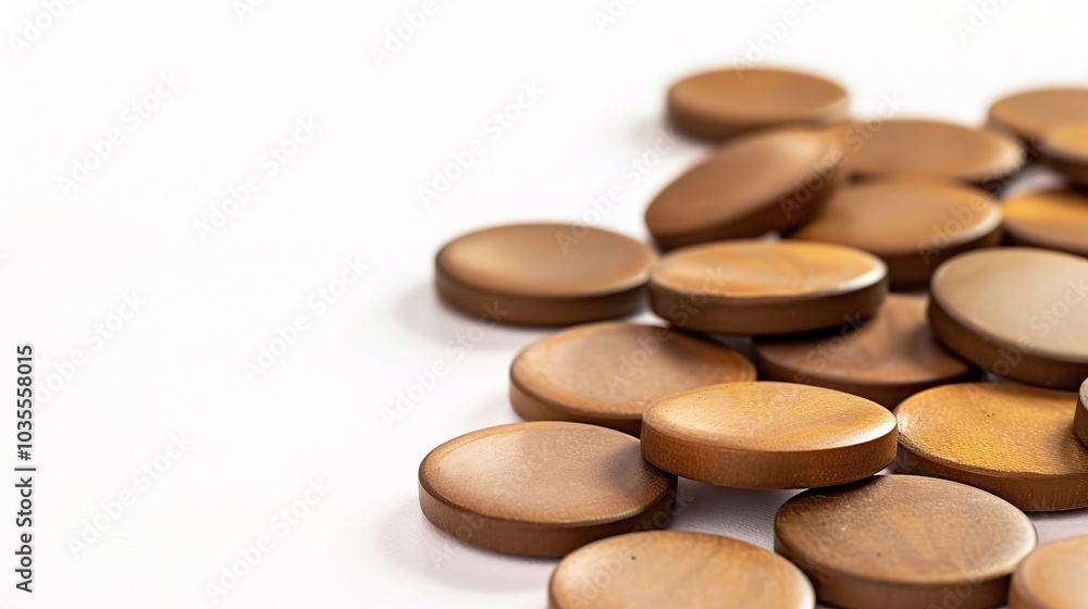 Brown herbal pill tablet on white background - a natural remedy in a simple yet striking presentation Brown herbal pill tablet on white background - a natural remedy in a simple yet striking presentation