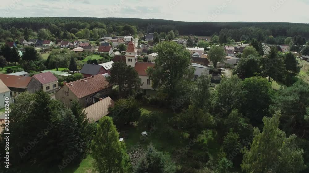 aerial view of village 4K aerial view of village 4K