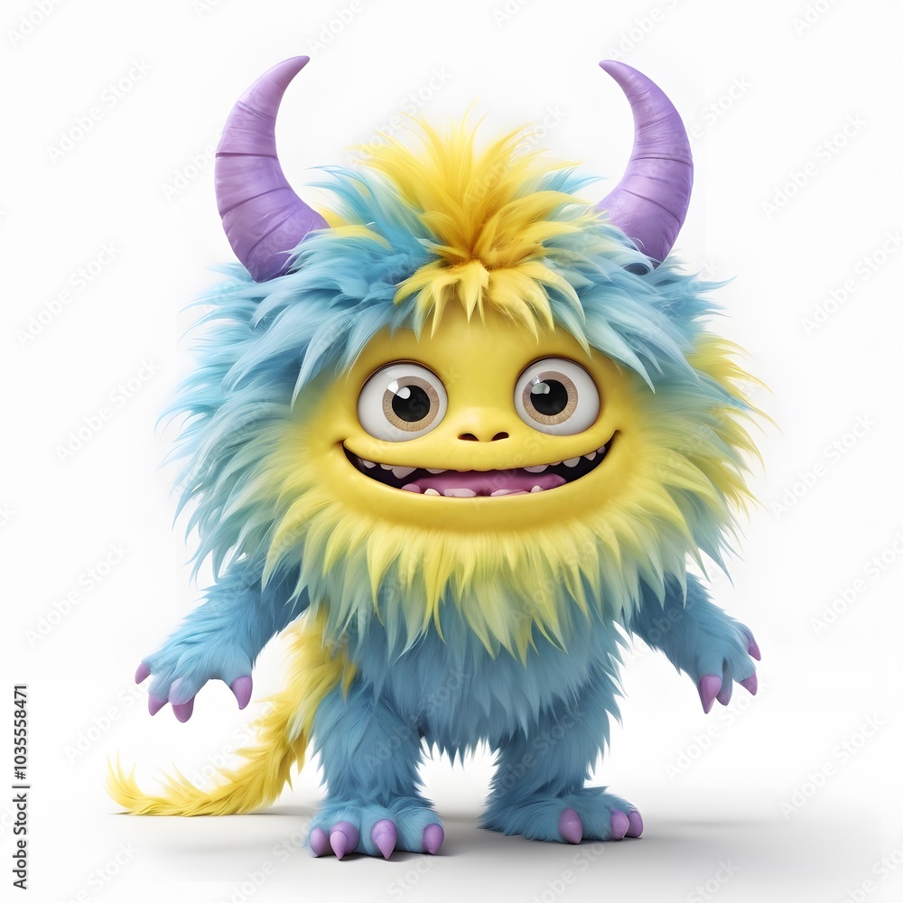 Cute monster and demon on white background Created with Generative AI technology. Cute monster and demon on white background Created with Generative AI technology.