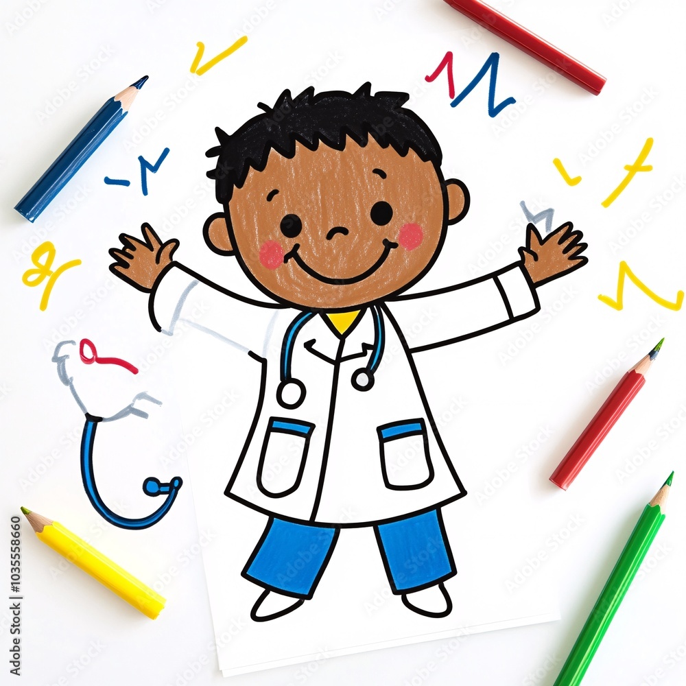 Child's drawing of a doctor expressing gratitude Child's drawing of a doctor expressing gratitude