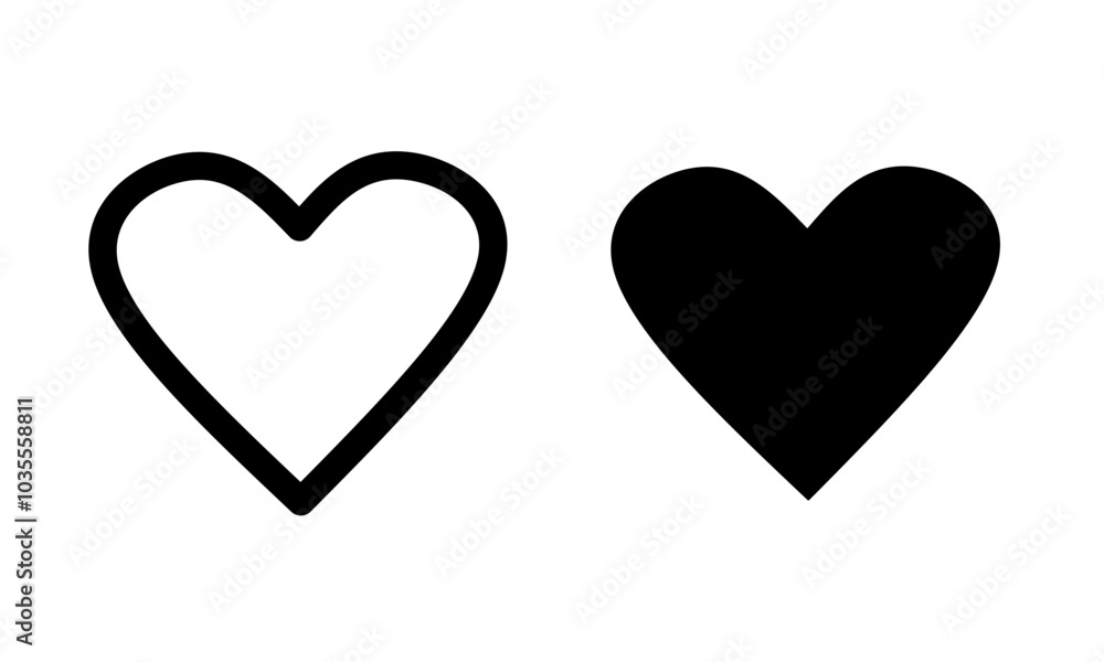 love icon. heart icon vector on white background love icon. heart icon vector on white background