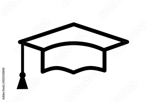graduation cap icon with trendy design