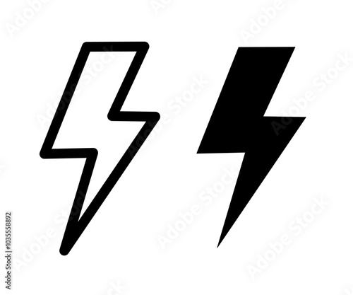 electricity icon. lightning bolt icon vector on white background