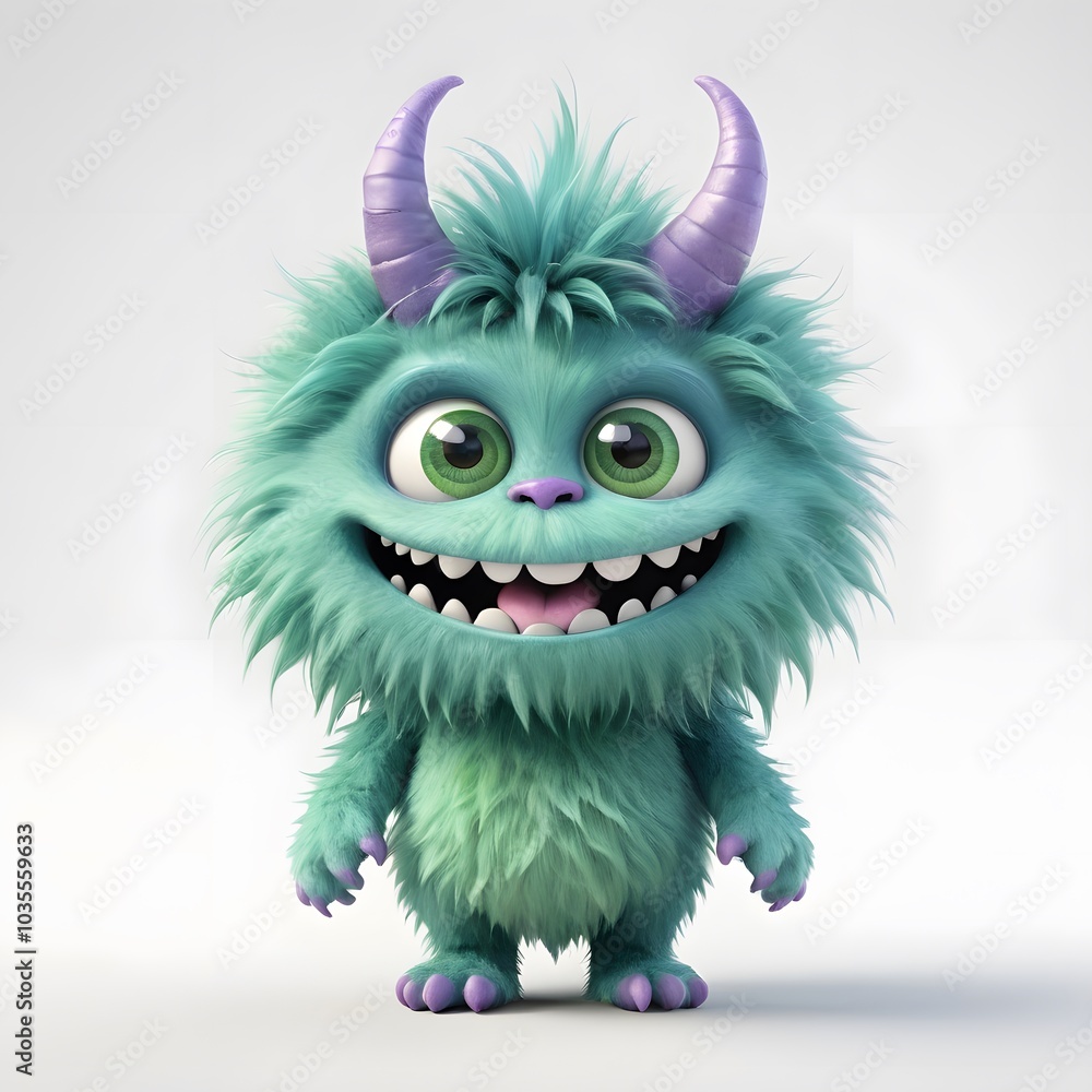 Cute monster and demon on white background Created with Generative AI technology. Cute monster and demon on white background Created with Generative AI technology.
