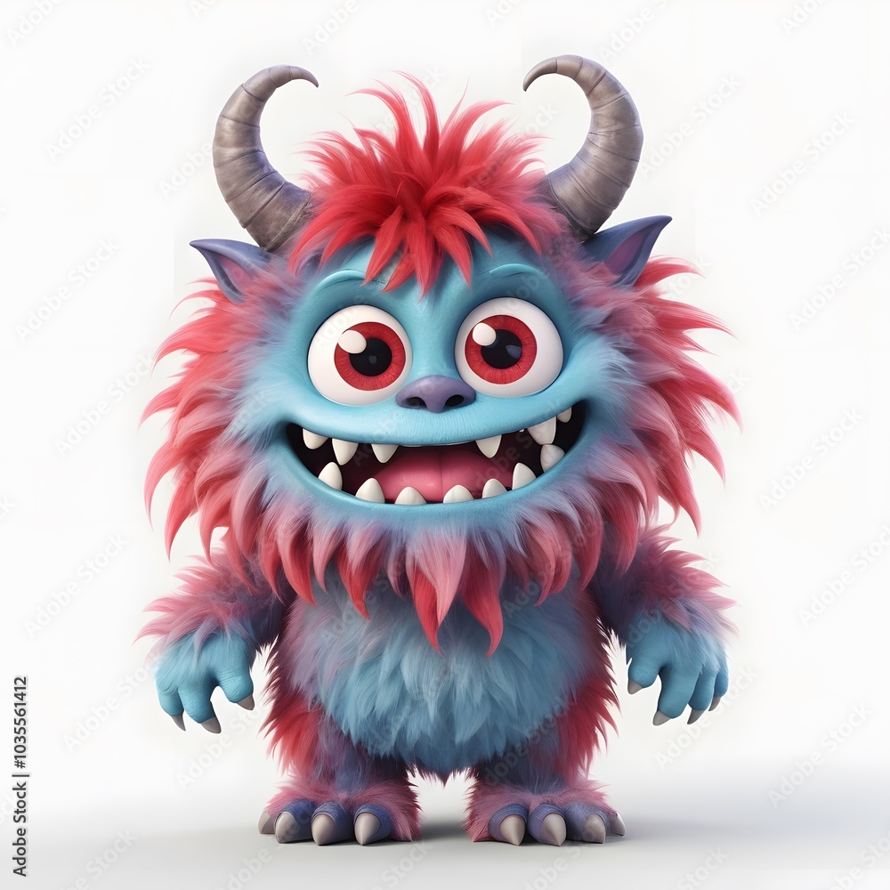 Cute monster and demon on white background Created with Generative AI technology. Cute monster and demon on white background Created with Generative AI technology.