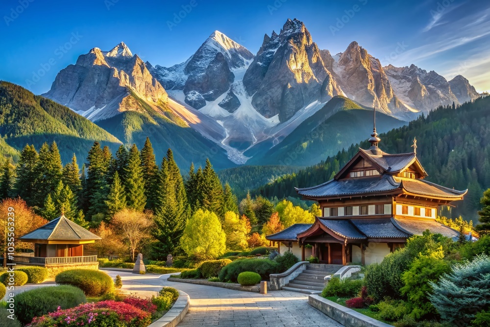 Stunning Mountain Landscape with Blue Sky - Architectural Photography