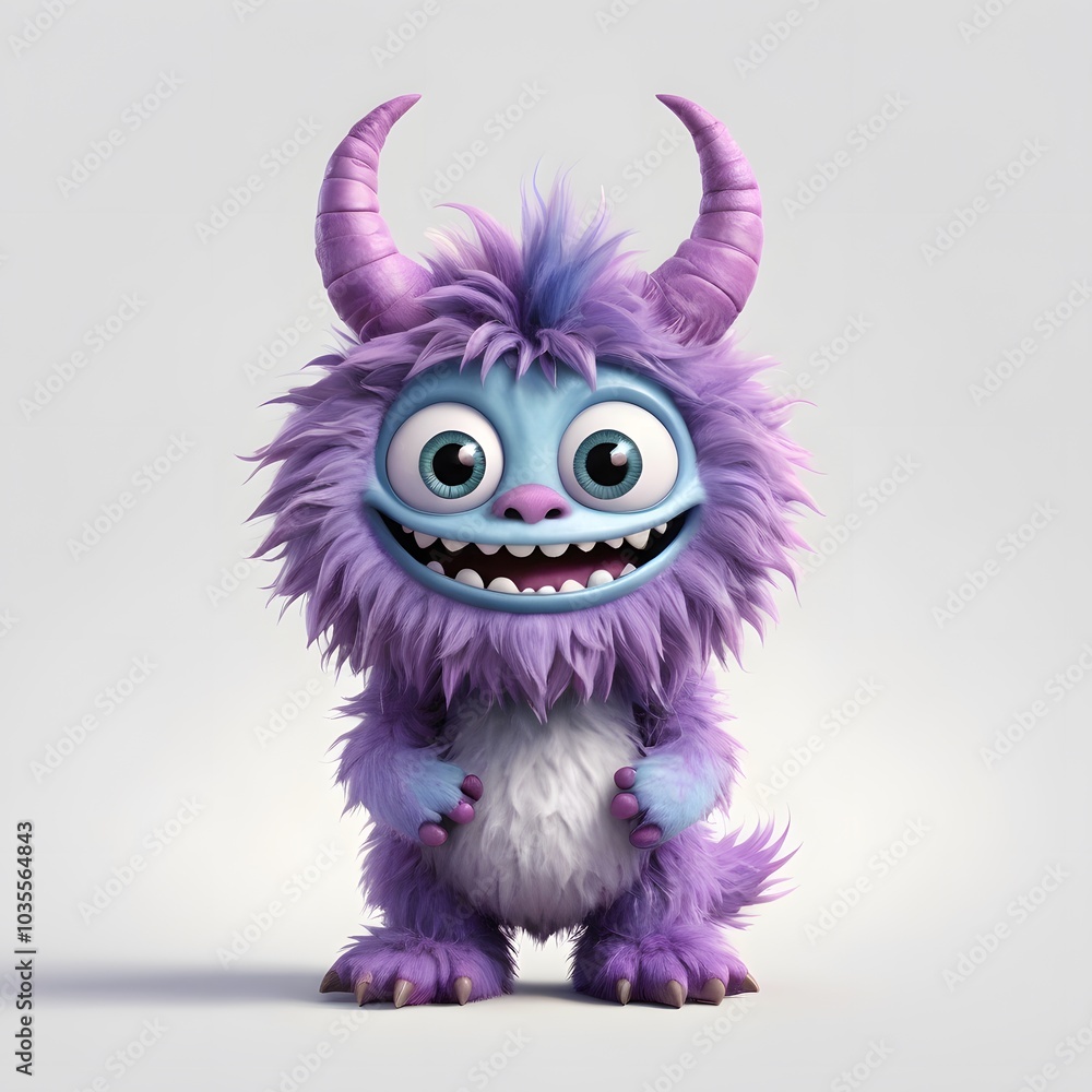 Cute monster and demon on white background Created with Generative AI technology. Cute monster and demon on white background Created with Generative AI technology.
