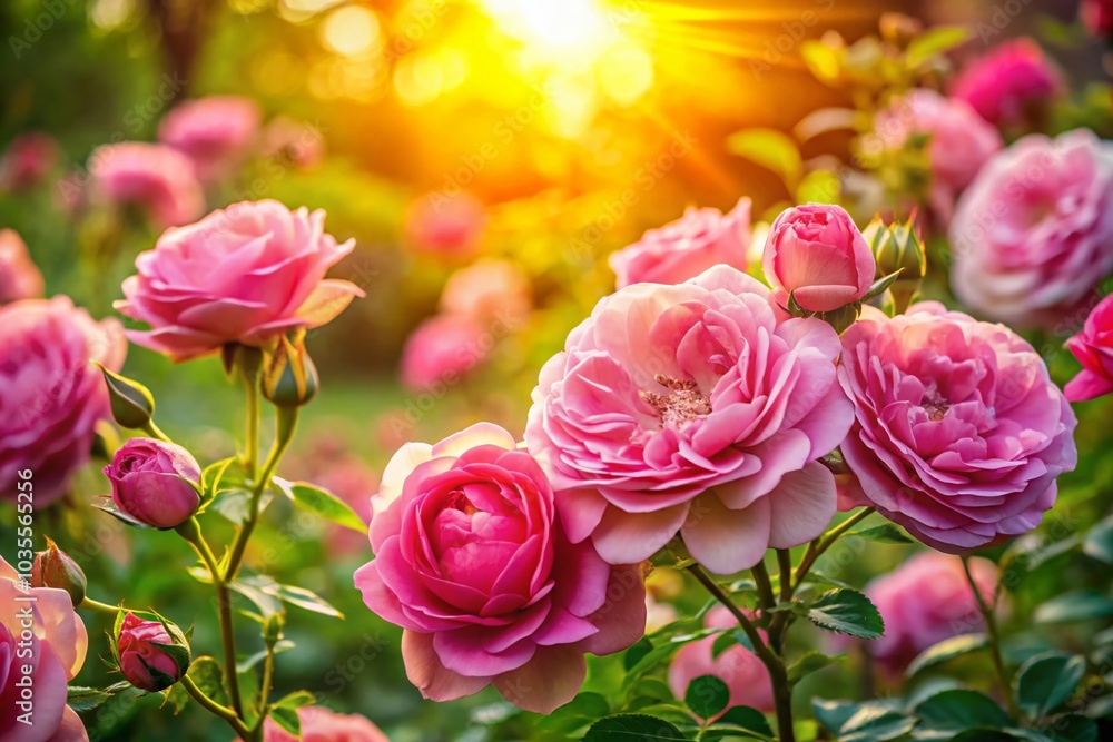Stunning Pink Roses in Sunlight - Vibrant Floral Beauty for Nature Lovers Stunning Pink Roses in Sunlight - Vibrant Floral Beauty for Nature Lovers