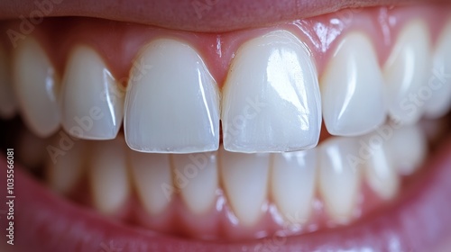 close-up white and healthy teeth. smiling