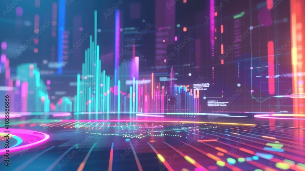 Futuristic Data Visualization with Neon Colors Futuristic Data Visualization with Neon Colors