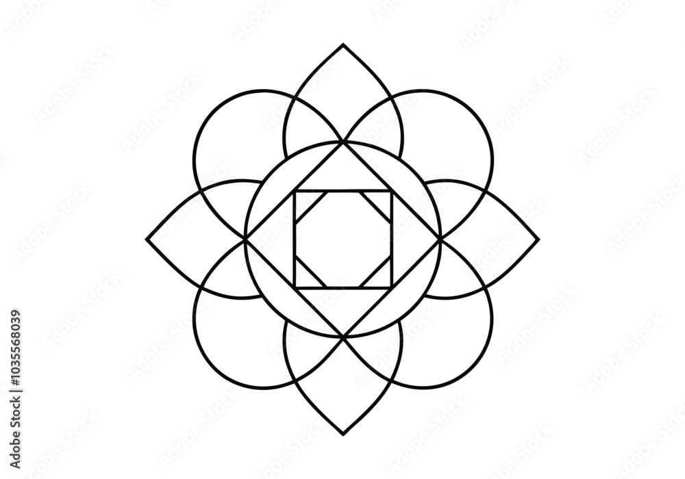Minimalist Continuous Line Drawing of Abstract Geometric Forms – Vector Art Minimalist Continuous Line Drawing of Abstract Geometric Forms – Vector Art