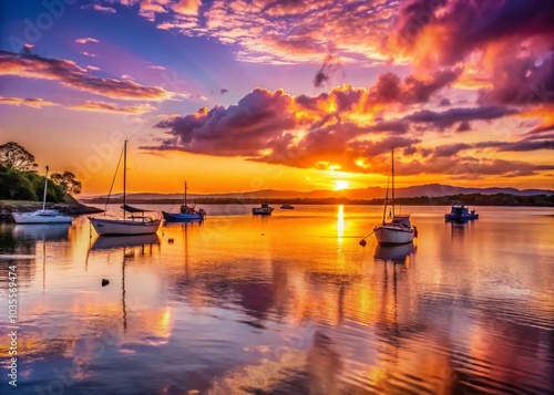 Stunning Sunset Over Burnett Heads Harbour - Scenic Coastal View photo