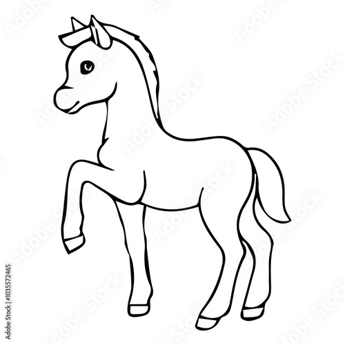  Hand drawn Horse outline illustration