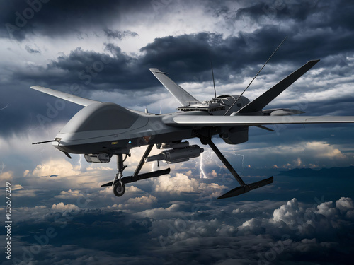 Drone Warfare: Military UAV in Stormy Skies