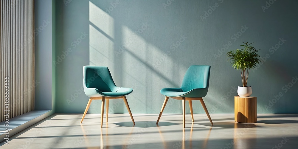 Stylish Pair of Chairs in a Modern Living Room - Product Photography Stylish Pair of Chairs in a Modern Living Room - Product Photography