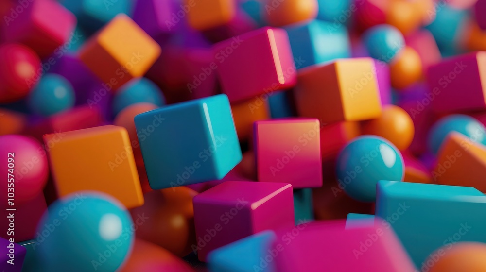 Colorful cubes and spheres. Colorful cubes and spheres.