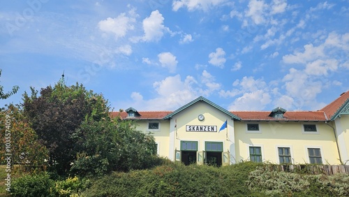 Wallpaper Mural Historic building with a green roof and cloudy sky in the background Torontodigital.ca