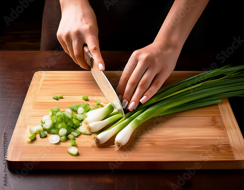 person slicing onions