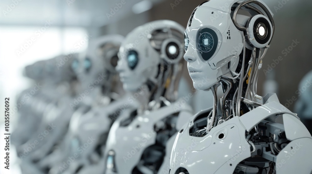 Fototapeta premium Medical robots using AI to enhance patient care and diagnosis