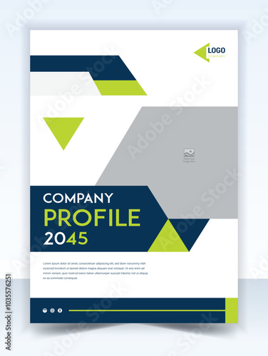 Abstract annual report template with photo