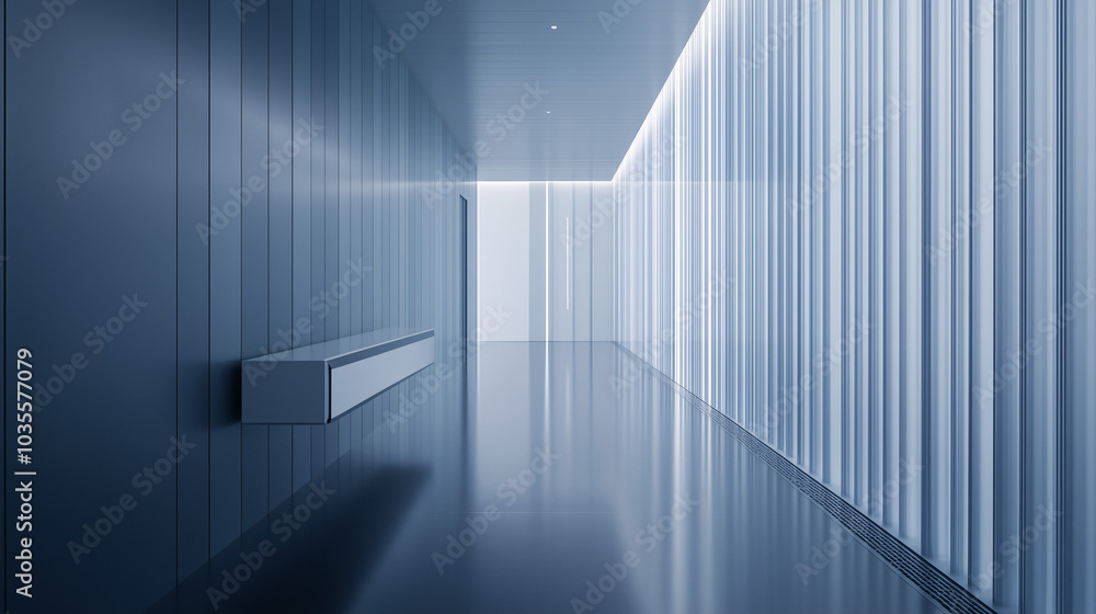 Modern hallway with a wall-mounted console and indirect lighting creating a cozy feel Modern hallway with a wall-mounted console and indirect lighting creating a cozy feel