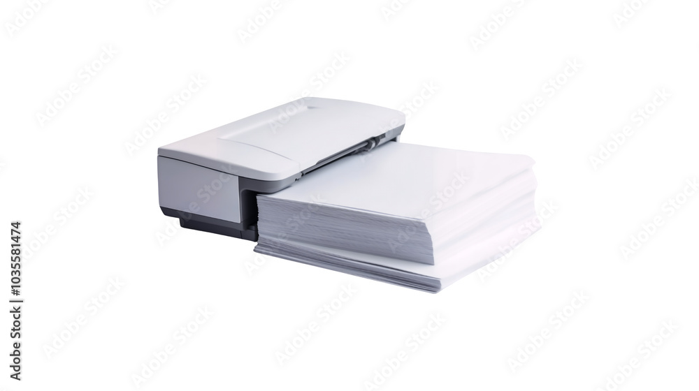 A4 sheets with a printer isolated on a transparent background, PNG A4 sheets with a printer isolated on a transparent background, PNG