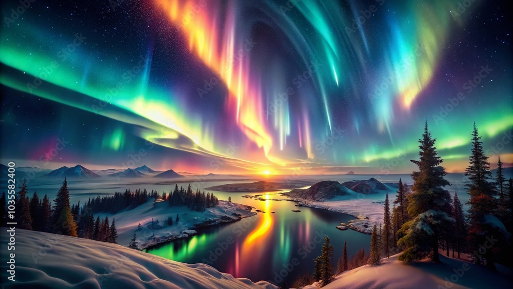Abstract Dark Background with Colorful Blurred Lines and Mottled Aurora Borealis Effect for Surreal Photography Abstract Dark Background with Colorful Blurred Lines and Mottled Aurora Borealis Effect for Surreal Photography
