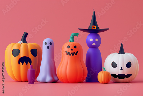 Halloween creative 3d illustration