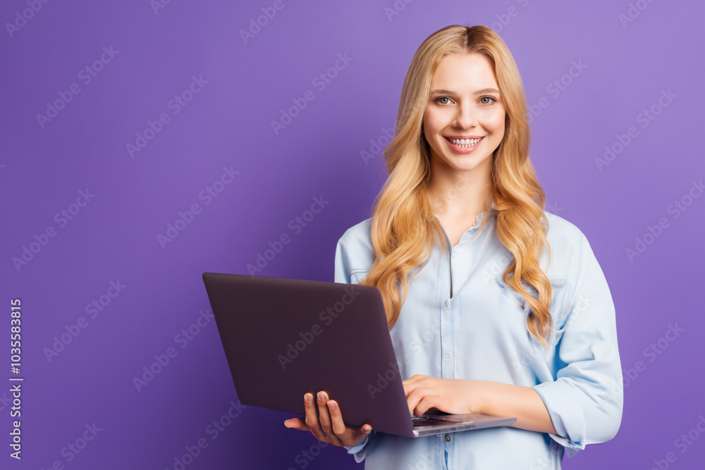 Girl purple is on the of laptop. computer female w concept. girl stands with her hands on laptop in brightly colored and business in the . a girl stands with her hands on a laptop in brightly a. Girl purple is on the of laptop. computer female w concept. girl stands with her hands on laptop in brightly colored and business in the . a girl stands with her hands on a laptop in brightly a.