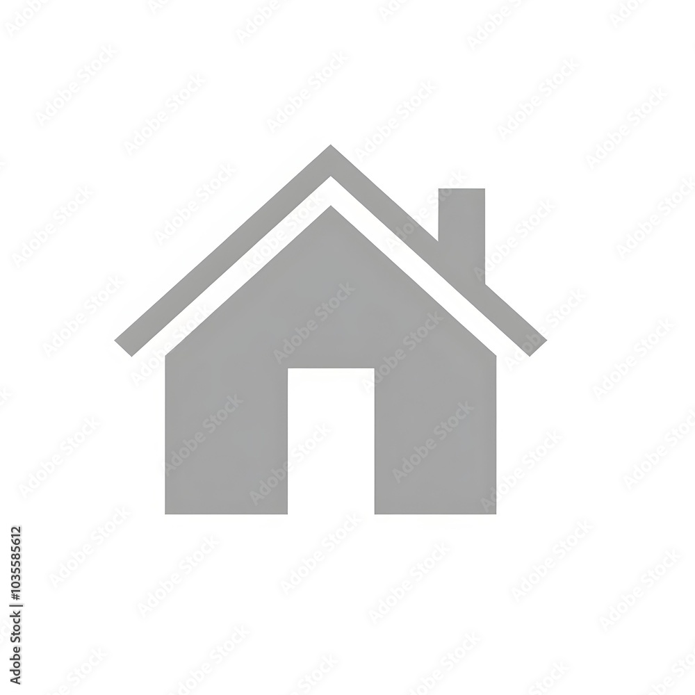 Basic House Icon Grey Minimal Design Basic House Icon Grey Minimal Design