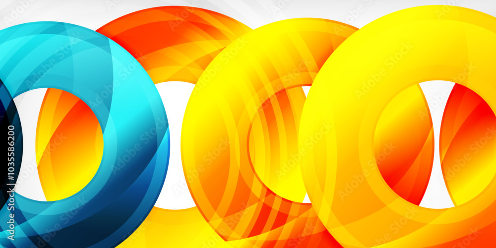 Bright colorful circles with light effects. Abstract background Bright colorful circles with light effects. Abstract background
