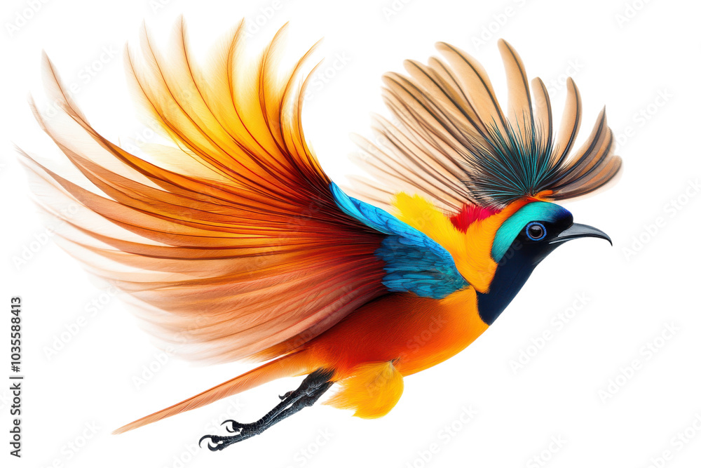 Obraz premium Stunning Display of Birds of Paradise Isolated on a transparent Background Perfect for Nature and Wildlife Enthusiasts