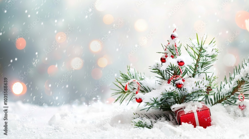 On a dark background are Christmas tree decorations, snowflakes, and a Christmas tree. In the center, in gold, is written On a dark background are Christmas tree decorations, snowflakes, and a Christmas tree. In the center, in gold, is written