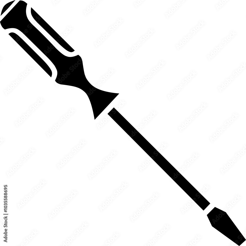 Screwdriver Glyph Icon Silhouette For Industri, Labor day Theme, Vector Illustration Isolated Screwdriver Glyph Icon Silhouette For Industri, Labor day Theme, Vector Illustration Isolated