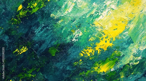 Abstract Green and Yellow Painting photo