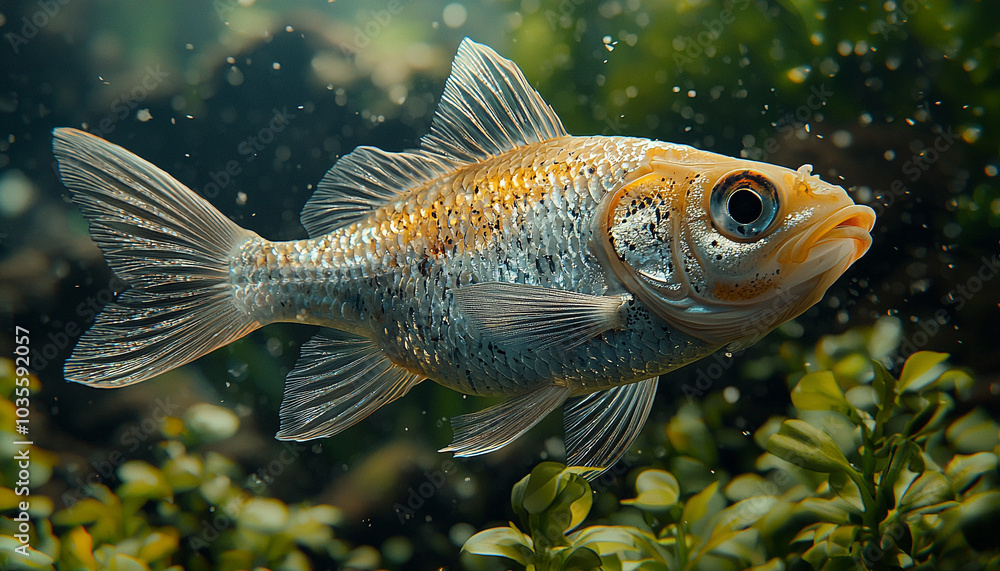 Beautiful fish swimming in tropical underwater reef image generated by AI Beautiful fish swimming in tropical underwater reef image generated by AI