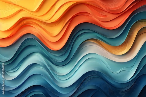 Vibrant Waves of Color: A Dynamic Abstract Design