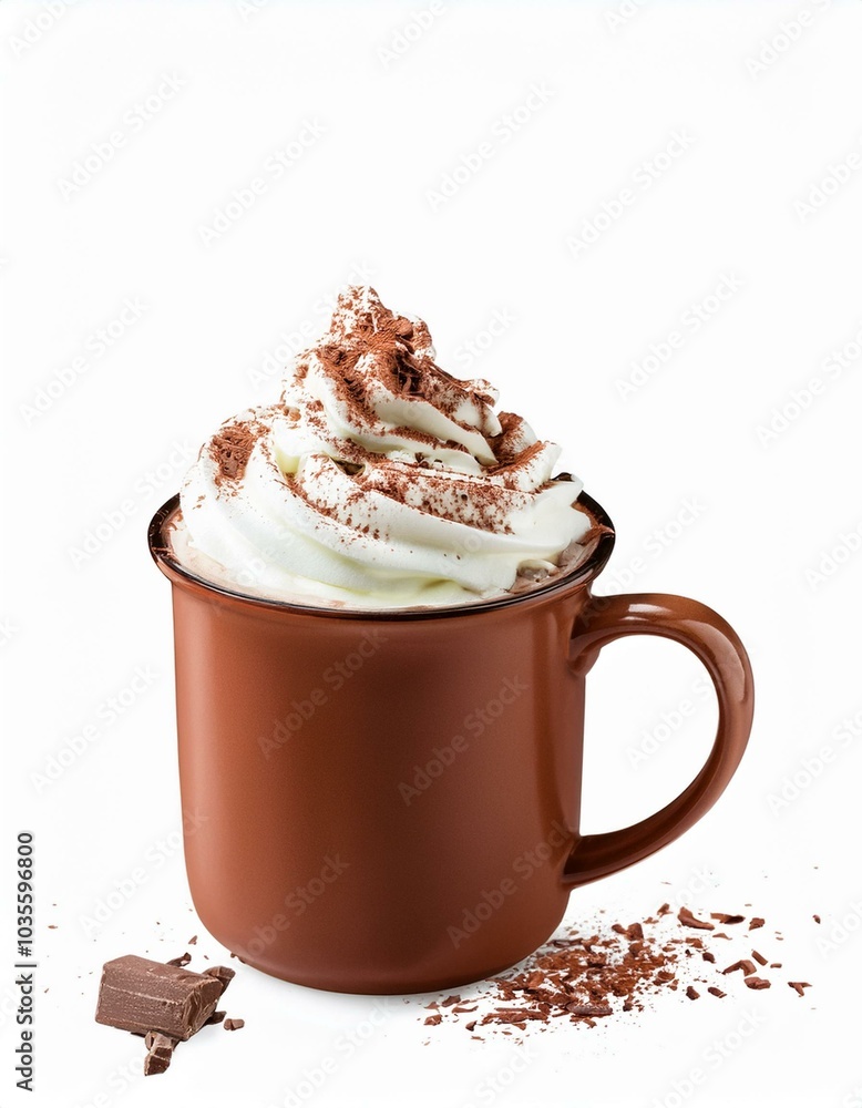 Mug of hot chocolate with whipped cream Mug of hot chocolate with whipped cream