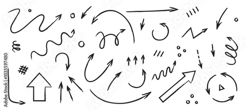 PNG Vector Hand Drawn Arrow Set 