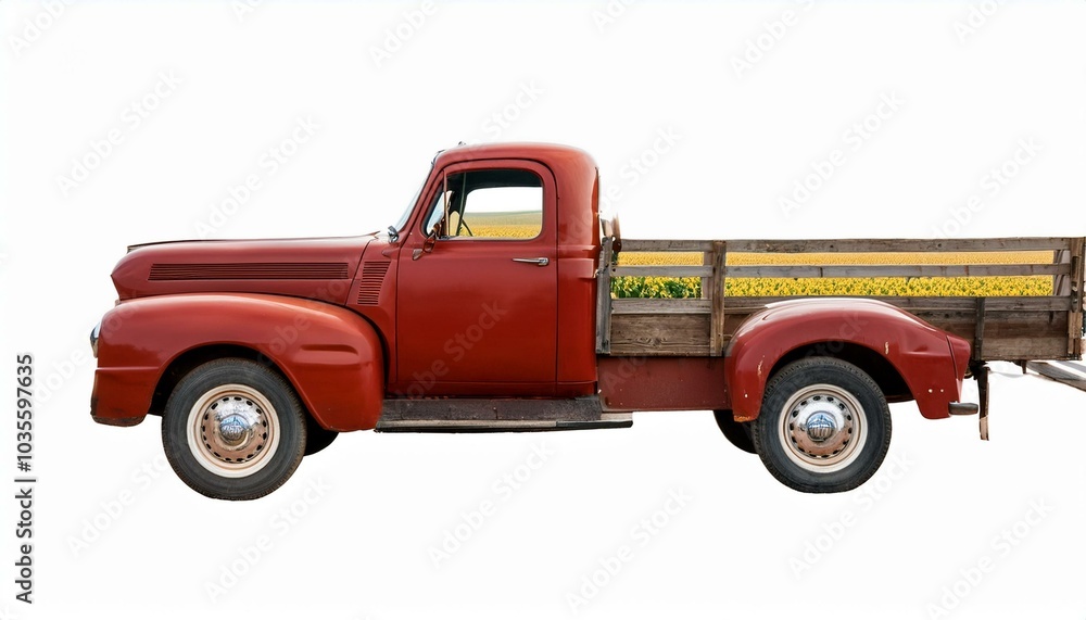 Classic red pickup truck Classic red pickup truck