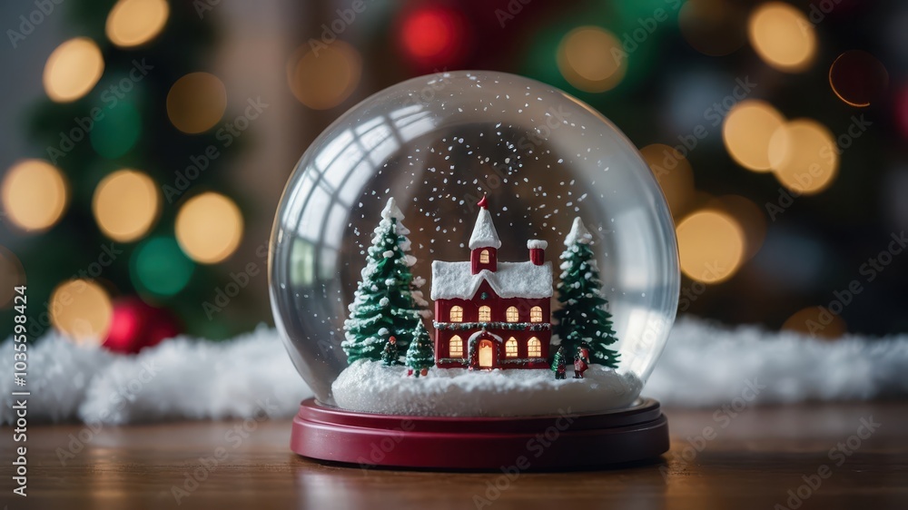 snow globe with Santa's house snow globe with Santa's house