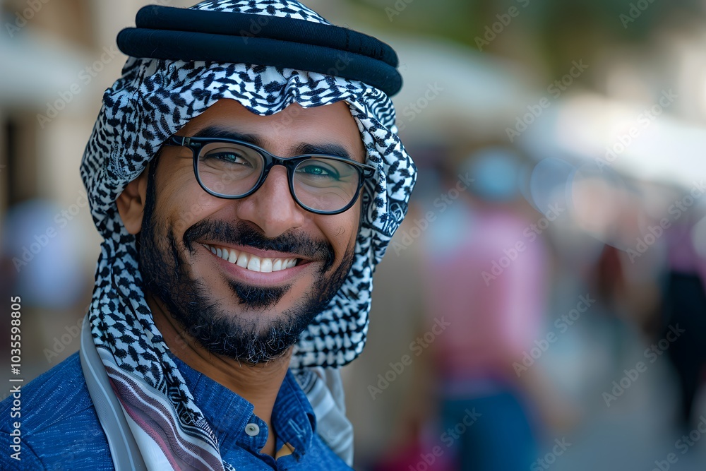 Joyful Portrait of a Man in Traditional Attire with a Warm Smile Joyful Portrait of a Man in Traditional Attire with a Warm Smile