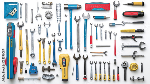 Variety of Tools Wrenches Hammers and Equipment for Home Repair and DIY Projects