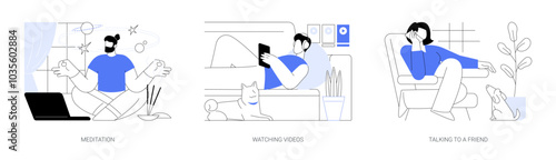 Free time isolated cartoon vector illustrations se
