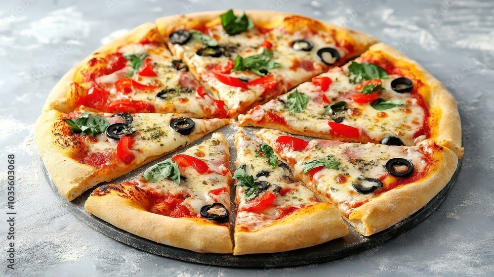 Delicious Homemade Pizza with Fresh Toppings Delicious Homemade Pizza with Fresh Toppings