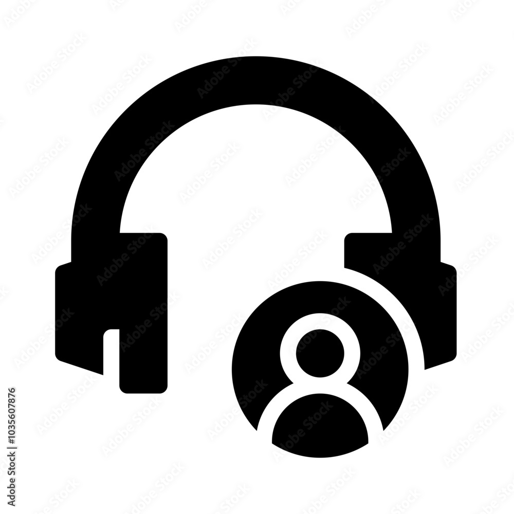 Icon Headset Contact With Style Glyph Icon Headset Contact With Style Glyph