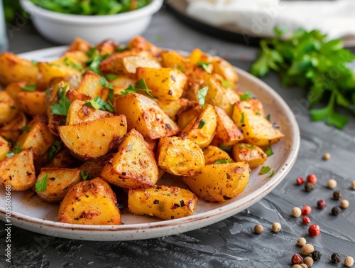 Flavorful Batata Harra: A Close-Up of Spicy Lebanese Roasted Potatoes