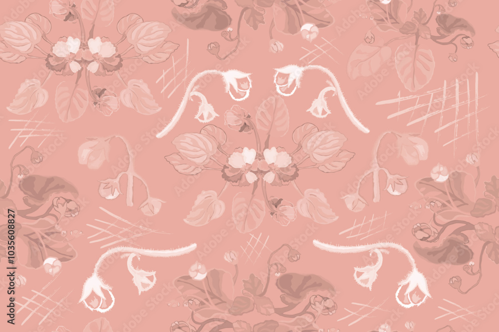 Seamless pattern with house plants in full bloom Seamless pattern with house plants in full bloom